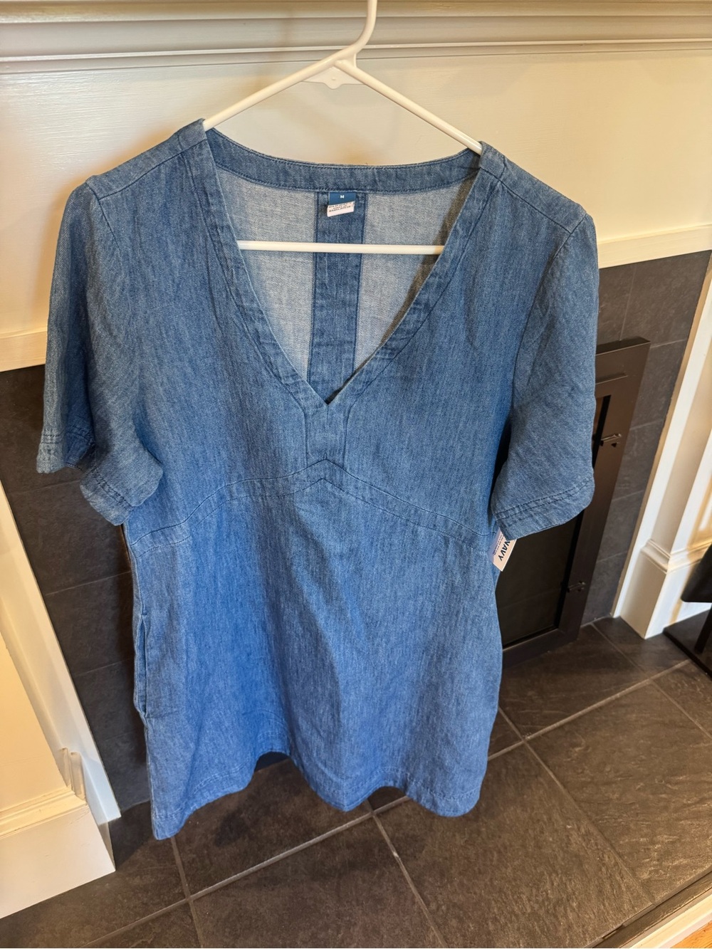 Old Navy Light Blue V-Neck Denim Dress NWT